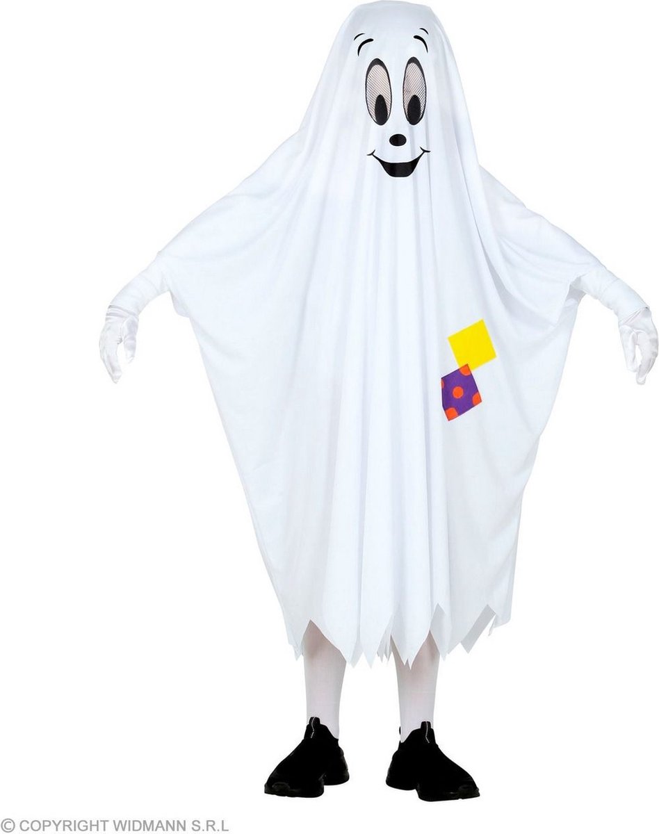 Spook & Skelet Kostuum | Het Vriendelijke Spookje Kind Kostuum | Maat 116 | Halloween | Verkleedkleding